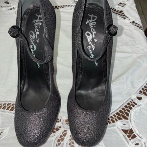 Dolce & Gabbana Black Sparkle Mary Jane Heels